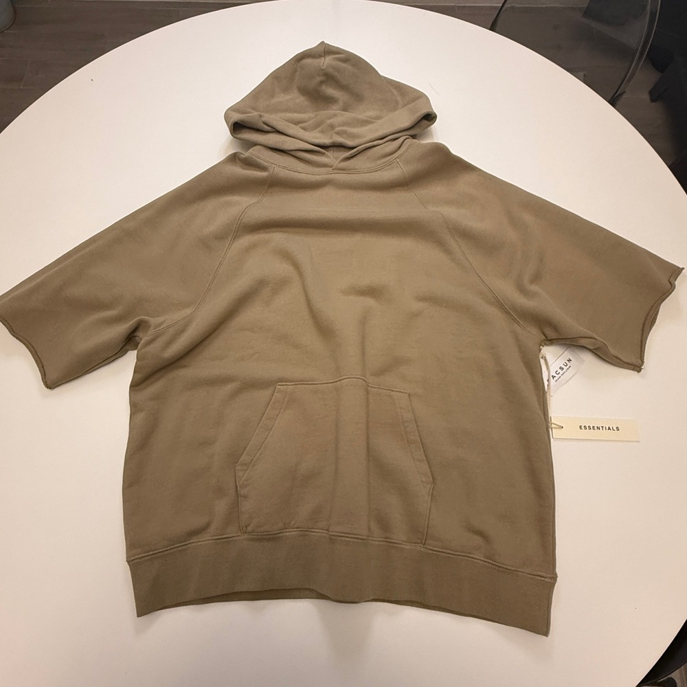 Fear of God Short Sleeve Hoodie in Olive/Tan
